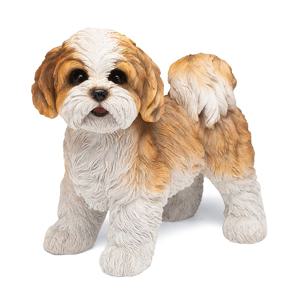 TEMU 리얼 레진 클래식 시즈 강아지 피규어 - 1개 장식용 비전기식 탁상 장식품 - 정원 장식, 강아지 조각상, 홈 선물, 레진 아트, 동물 피규어, 다양한 방 스타일을 위한 다용도 선물