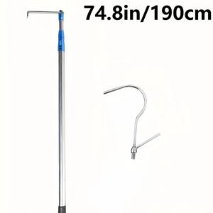 TEMU 카고 그래버 리치 레트리버 도구, 헤비듀티 픽업트럭용 액세서리, T형 2가지 스타일의 후크가 있는 텔레스코핑식 차량침대 집게 막대