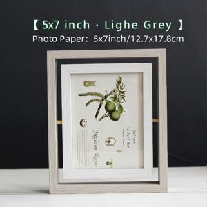 TEMU 1개 회전형 부유 사진 프레임 4x6,5x7인치, 양면 디스플레이 HD 유리 전면 목재 빈티지 스타일 수평 또는 세로 테이블탑 디스플레이용, 홈 & 오피스 장식