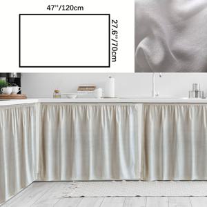 TEMU 1개 빠른 건조 폴리에스터 주방 발란스 커튼 - 빛 차단 기능, 쉬운 걸기용 로드 포켓 디자인, 다양한 색상(화이트, 베이지, 브라운, 블루, 그린, 레드, 블랙)