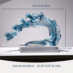 TEMU 새해 콜렉터블 피규어: 1개 투명 레진 풍수 말 예술품, 역동적인 힘과 우아함을 생생히 보여주는 질주하는 말. 전진과 노력을 상징하며 긍정적인 정신을 나타냅니다. 집이나 사무실에 두면 아름다운 장식품으로 사용되며, 삶과 업무에서 탁월함을 위해 노력하도록 영감을 줍니다