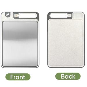 TEMU 1개 스테인리스 스틸 절단판 내장형 칼갈이 및 마늘 다지기 기능, 미끄럼 방지 & 세척 쉬운 표면 - 다용도 양면 주방 도마, 추수감사절에 완벽한 고기 준비용|마늘다지기