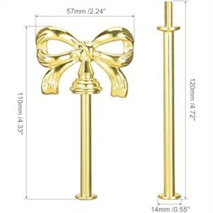 TEMU 우아한 리본 케이크 스탠드 핸들 - 주석 합금, 폴리시드 메탈, 5.7