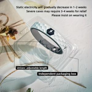 TEMU 남성용 팔찌, 실리콘 정전기 방지 손목 밴드, 신체 정전기를 제거하는 데 적합한 세 가지 색상과 독립 포장 상자, 일상 패션 의류 및 스포츠 착용에 적합, 남성 액세서리