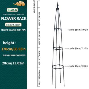 TEMU 4가지 사이즈 - 튼튼한 실내/외용 식물 클라이밍 트렐리스, 공간 절약형 수직식물 지지대 - 장미, 덩굴식물, 발란더 등에 이상적, 좁은 공간을 위한 견고한 베이스 & 슬림 디자인, 정원 액세서리, 내구성 강화, 도시 정원가들을 위한 가든 트렐리스