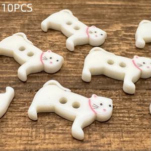TEMU 10개 귀여운 흑백 고양이 단추 - 핸드캐빙 레진 DIY 스웨터, 치파오, 의류 장식용 - 핑크 액센트가 있는 사랑스러운 카툰 키티 디자인, 재봉 및 뜨개질 용품, 공예 소재, 세밀한 단추 제작