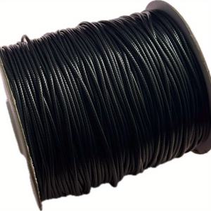 TEMU 롤당 80/150 야드 블랙 PU 가죽 왁스 로프 - DIY 비즈 팔찌, 목걸이 및 수제 공예용 논- 꼰 줄 - 내구성 있고 엉킴 방지, 전문 마감 (일본식/한국식), 팔찌 만들기용 끈, 구슬 꿰매기, 목걸이 제작, 매끄러운 질감, 광택 있는 외관