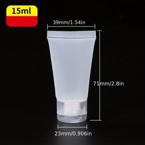 TEMU 50개 투명 스퀴즈 튜브 (플립탑 스크류 캡 포함), 리필 가능한 여행용 화장품 용기 (세안제, BB크림, 스킨케어용)