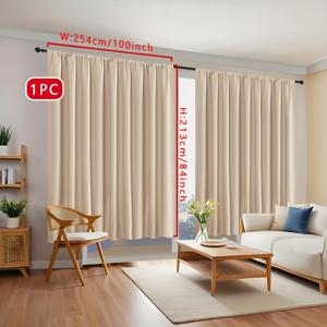 TEMU 1개 커튼, 거실 식당용, 문 열선 절연 로드 포켓 방광 커튼 패널