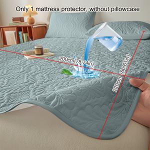 TEMU 1개 솔리드 네이비 그린 방수 매트리스 보호 커버, 탄성 코너 스트랩 포함 - 튼튼한 침구 커버, 세탁기 사용 가능, 싱글/더블 침대, 호텔, 침실용 - 매트리스 보호 커버 (베개 커버 미포함), 매트리스 커버, 호텔 침구|매트리스커버