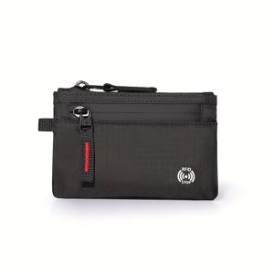 TEMU RFID 차단 슬림 지갑 - 남성과 여성용 컴팩트 크레딧 카드 홀더와 지퍼 동전 지갑, 블랙 디자인, 내구성 있는 직물, 다중 컴파트먼트, 가벼우면서 휴대하기 편리한 작은 지갑, 가벼운 지갑 | 지갑 | 지퍼 지갑