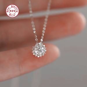 TEMU S925 스테링 실버 모이사나이트 체인 목걸이 - 심플한 힙합 디자인의 우아한 여성용 주얼리, 발렌타인데이, 어버이날, 할로윈, 크리스마스에 완벽, 여성용 주얼리, 여성용 목걸이, 우아한 여성용 목걸이|은목걸이