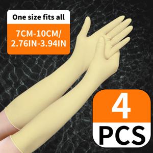 TEMU 4/10/ 팩, 원 사이즈, 16인치 길이, 두꺼운, 슈퍼 롱 일회용 라텍스 장갑, 방수, 미끄럼 방지, 높은 탄성, 가정 청소, 주방 식기 세척, 욕실 청소에 적합