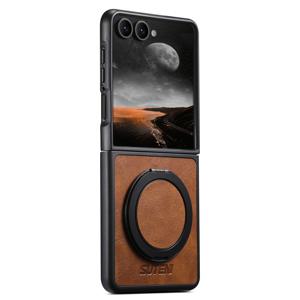 TEMU 수테니 마그네틱 무선 충전 휴대폰 케이스 오일 왁스 가죽 360° 회전 스탠드 버클 삼성 갤럭시 Z 플립 7/6 선물용 - 가족, 친구, 어르신을 위한 선물