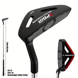 TEMU PGM 32° 오른손용 골프 치퍼 퍼터, 추가 긴 조준 라인 및 섹션 스틸 샤프트 & 미끄럼 방지 고무 그립 - 정밀한 짧은 샷을 위한 캐스트 구조 - R-레귤러 (블랙/레드) - 남성 & 여성용, 슬림형 골프 클럽, 내구성 있는 골프 장비
