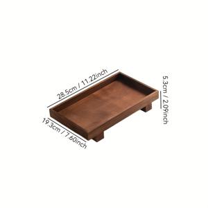 TEMU 1개 욕실용 목재 트레이, 변형 없는 샴푸 홀더 호텔 욕실 및 화장대 정리함, 샤워 수납, 천연 우드 마감, 손으로 제작된 정리함, 홈 욕실 필수품, 여행용 세면도구