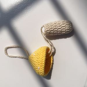 TEMU 핸드메이드 버섯 키체인 파우치 - 립스틱, 라이터 & 동전용 레트로 미니 보관 가방, 내구성 있는 폴리에스터 휴대용 정리함 (밝은 노랑/오렌지/빨강), 완벽한 생일 선물