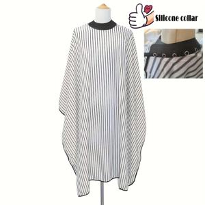 TEMU 1개 추천 바버샵 헤어 앞치마 - 실리콘 칼라 & 조절 가능한 스냅 버튼, 블랙 & 화이트 , 프로페셔널 살론 스타일링 도구, 쉬운 세척 소재, 슬림 디자인, 내구성 강한 홈 스타일러용 그루밍 액세서리