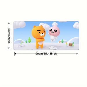 TEMU 1pc Kakaofriends Ryan Apeach 만화 게임 마우스 패드 - 미끄럼 방지 고무 베이스, 재미있는 디자인으로 세탁 가능한 책상 매트, 사무실, 학교, 가정 장식, 데스크탑, 책상용 마우스 패드에 적합합니다.