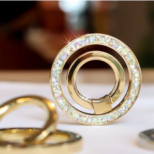 TEMU 2025 최신 합금 글리터 마그네틱 폰 링 홀더 스탠드 | 360° 회전 가능 | 아이폰 12/13/14/16 시리즈 호환 | 모든 휴대폰과 유니버설 호환용 마그네틱 패치 포함 | 완벽한 스타일리시 액세서리