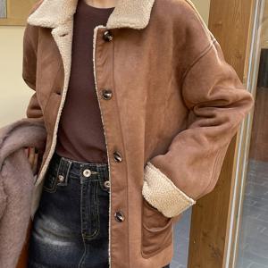 TEMU 이 세련되고 심플한 여성용 단색 루즈핏 캐주얼 라이너 재킷은 출퇴근용으로 적합하며, 강력한 실용성과 따뜻함을 제공합니다.