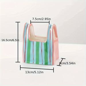 TEMU 세라믹 화병 - 모던 데스크탑 정리함, 파스텔 핑크 & 민트 그린, 홈 오피스 주방 욕실용 장식품 보관함 - 전기 불필요, 쉬운 청소 표면, 데스크탑 화병, 홈 오거나이저, 기하학 패턴, 매끄러운 마감, 다목적 컨테이너, 사무직 종사자, 주방 정리, 스타일리시한 컨테이너, 내구성 있는 소재, 식물 애호가를 위한 멀티퍼포즈 컨테이너