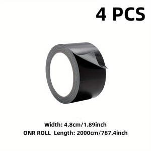 TEMU 4개입 헤비듀티 블랙 덕트 테이프 - 산업용 강도, 유연하고 잔여물 없음, 방수 및 찢어짐 방지, 실내외 수리용 이상적, 방수용 덕트 테이프, 방수용 덕트 테이프, 방수용 덕트 테이프