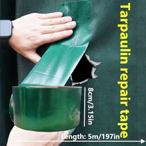 TEMU 고강도 유리섬유 방수 타프 수리 테이프 - 내구성 강화, 야외 타프/텐트/트럭 커버 패치용 (녹색)