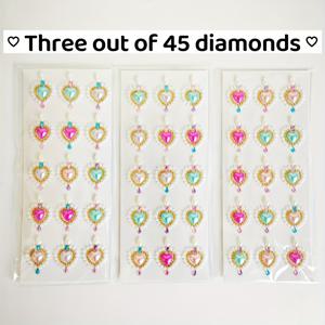 TEMU 45개 3개 세트 사랑 컬러 진주 스티커 수제 드레스업 액세서리 스티커 삼차원 물방울 스티커 접착 백킹 포함