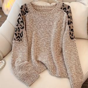 TEMU 패치워크 프린트 긴팔의 루즈하고 우아한 풀오버, 여성 오피스룩으로 완벽합니다.