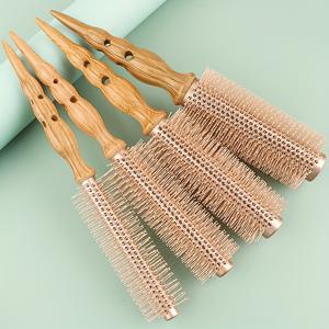 TEMU 살롱 뷰티 여성용 전문 스타일링 컬링 아이언 세트 4개 고급 크라운 볼륨 알루미늄 튜브 헤어브러시 조합, 앞머리 및 엔드 터크 라운드 브러쉬 홈 스트레이트닝 콤