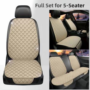 TEMU 2/5인용 범용 카시트 쿠션 - 가을/겨울 에디션 | 따뜻하고 편안한 플러시 디자인 | 등받이 지원 프론트 시트 | 사계절 사용 가능 | 자동차, SUV, 픽업트럭 호환|허리보호대