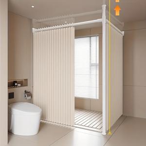 TEMU 1개 현대식 접이형 파티션 커튼 - 플라스틱 후크 포함, 라이스 그레이 디자인, 다양한 사이즈, 침실·복도·거실용, 고품질 패널, 내구성 있는 원단, 공간 분리기, 홈 데코, 컨템포러리 스타일, 디자인, 가벼운 소재, 간편 설치, 장식용 스크린, 인테리어 및 홈 데코레이터를 위한