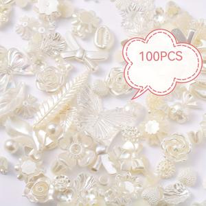 TEMU 100개 바로크 DIY 인공 장미 레진 소재와 액세서리, 네일 아트, 휴대폰 케이스, 헤어 클립, 신발 버클, 물컵 스티커, 문구류, 가방 참, 열쇠고리에 적합한 나비 DIY 손 장식