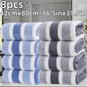 TEMU 대형 핸드타월 8pcs 세트, 42*80cm/16.5*31.5인치, 두꺼운 코랄 핸드타월, 울트라파인 섬유, 다양한 색상, 흡수력 우수, 빠른 건조, 부드럽고 편안함, 욕실용품, 욕실, 샤워실, 호텔, 체육관, 스파에 적합|수건|샤워타올