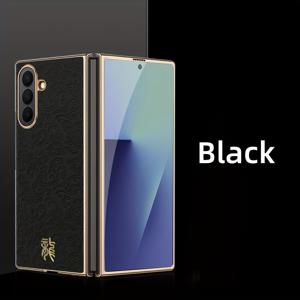 TEMU 갤럭시 Z 폴드 7용 레트로 드래곤 디자인 폰 커버, 고급스럽고 스타일리시한 전기도금 가장자리, 울트라 슬림 , 매트 마감, 비즈니스 및 트렌디에 적합