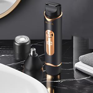 TEMU 바디 트리머, 3-in-1 전기 면도기, 사타구니 트리머, 다목적 트리머 (음모, 가슴, 수염, 코털용), 코/귀 부착물 및 청소 브러쉬 포함