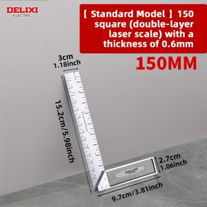 TEMU DELIXI 전동 스테인리스 스틸 앵글 자 - 헤비 듀티 304 스테인리스 스틸 구조, 90° 직각, 0.01mm 정밀 측정, 건설, 엔지니어링 - 건축가, 건축자, 목공 도구에 적합, 견고한 디자인