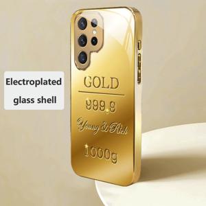 TEMU 폰 케이스: 킬로그램 패턴 전기도금 마감 유리 폰 케이스, 라이트 럭셔리 고급스러운 느낌, 갤럭시 S25 울트라/S25/S24 울트라/S24 FE/S24/S23+/S22+ 5G/S22/S21 울트라5G/S21/S20 호환|S21케이스|S22케이스