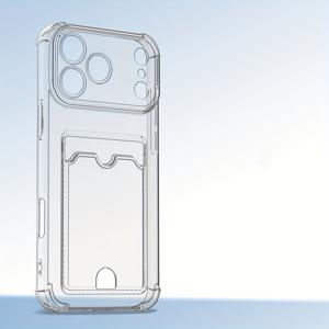 TEMU 투명 카드 슬롯 아이폰 17, 16, 15, 14, 13, 12, 11 프로 맥스 케이스 - 세련되고 심플한 디자인, 은행 카드 또는 사진 수납에 완벽, 내구성 있는 소재, 충격 방지 커버, 출장 및 바쁜 직장인에게 적합