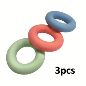 TEMU 3개 세트 핸드 그리퍼, 그립 강화 트레이너, 부드러운 컬러 도넛 디자인 손 근력 훈련 링 - 여성과 남성을 위한 근육 훈련, 스포츠 암벽 등반 손가락 재활 훈련, 손목 및 손 근육 트레이너