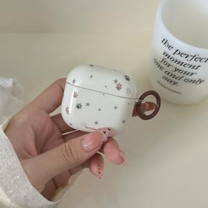 TEMU 베이지 스타 + 서클 이어폰 케이스 애플 에어팟 프로 3 케이스/에어팟 프로 2 케이스/에어팟 프로 케이스/에어팟 4 케이스/에어팟 3 케이스/에어팟 2 케이스/패션 여성용 이어폰 케이스/심플 이어폰 케이스/애플 이어폰 케이스