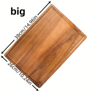 TEMU 1개 다기능 나무 도마 (수평 홈 포함) - 튼튼하고 세척이 용이한 디자인 (고기, 야채, 아침 식사, 커피, 차, 음료, 과일, 간식, 치즈 등)