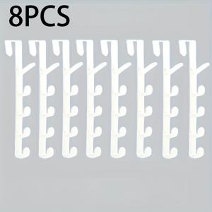 TEMU 8개 세트 드릴 불필요 현관문 후크 - 튼튼한 플라스틱 다기능 후크, 모자, 코트, 가방 보관에 적합 - 공간 절약형 모던 디자인, 기숙사, 캐비닛, 옷장 문에 적합, 스타일의 실용적인 후크, 다용도 후크