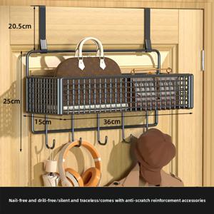 TEMU 헤비듀티 문걸이 후크 랙 - 드릴 없는 벽걸이 정리대, 코트, 모자, 가방, 열쇠용 튼튼한 금속 구조 - 작은 공간에 쉬운 설치, 옷장 정리, 세련된 디자인, 내구성 있는 후크, 아파트 생활용, 문걸이 후크, 욕실 액세서리, 옷걸이, 문걸이 후크