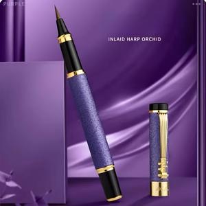 TEMU 중국 서예 붓펜 - 금속 팁 & 미세한 포인트, 전통 한자 그립, 서예 연습용 부드러운 붓팁, 사무실, 미술 - 초보자와 전문가에게 이상적 (메탈릭 필기)