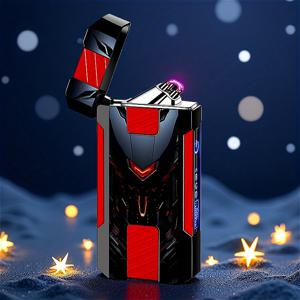 TEMU USB 충전식 방풍 전자 라이터 - 터치스크린 & 번개 라이트닝 UI - 휴대용 플레임리스 플라즈마 라이터, 야외 하이킹, 캠핑용, 고급 선물 (USB 충전, 방풍 점화)