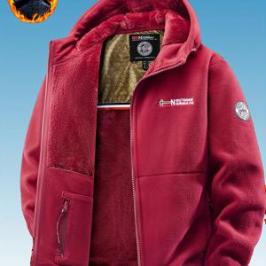 TEMU 남성용 기모 풀집업 후드 재킷, 풀집업 클로저 & 풀집업 앞면 - 헤비 듀티 겨울 코트, 풀집업 후드 디자인, 풀집업 앞면 클로저, 두꺼운 따뜻한 겨울 재킷, 극한의 추위, 캠핑, 일상용 - 남성용 아우터, 겨울 재킷