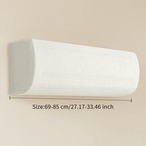 TEMU 2025년형 벽걸이 에어컨 커버 - 탄성 자카드 원단, 간편한 청소 & 내구성, 모든 에어컨 모델에 완벽하게 덮음, 화이트 파인애플 패턴 디자인, 전기 불필요, 모던 홈 데코, 할로윈 & 크리스마스 선물