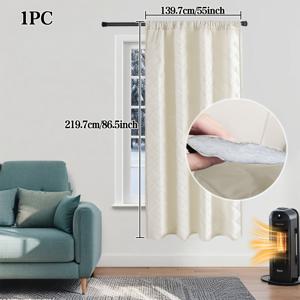 TEMU 1패널 겨울 단열 커튼 - 헤비듀티 이중 레이어 패널 디자인, 후크/로드/포켓 걸이형, 문용 - 효율적인 보온, 프라이버시 필터링, 파티션 단열 - 침실, 거실, 문용|커튼봉